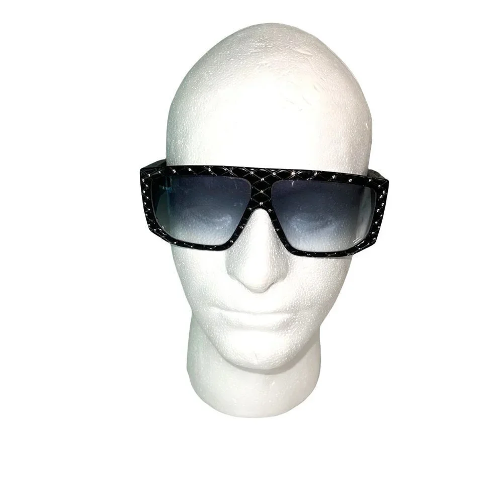 Helena Rubinstein Rhinestone Studded Sunglasses Womens One Size Vintage Black